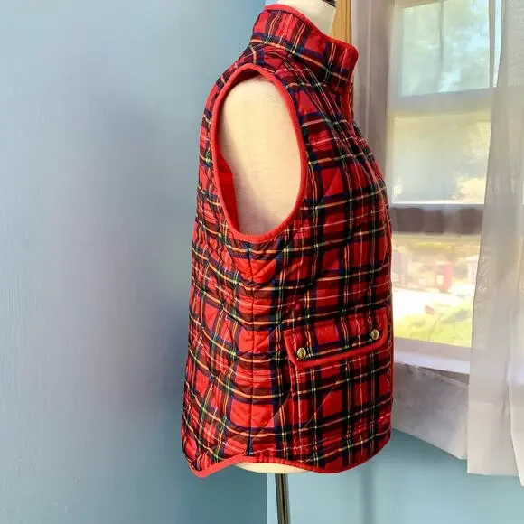 NWT J. Crew Factory Tartan Plaid Quilted Vest Size Small - Picture 6 of 8